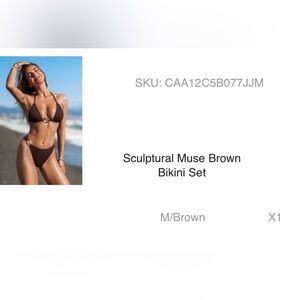 Cupshe Sculptural Muse Brown Bikini Set
